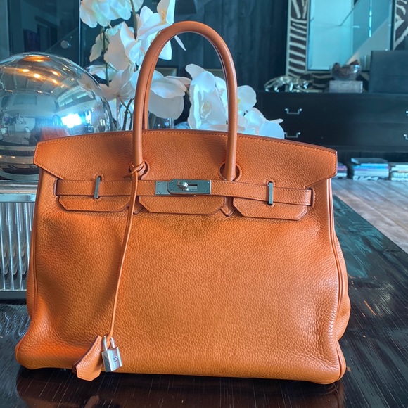 Authentic Hermes Birkin 35MM orange - Picture 1 of 10